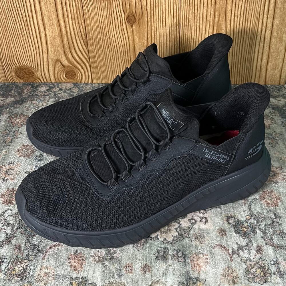 Skechers Slip Ins Work Squad Chaos SR Shoes / Men 11 / Black Slip Resistant